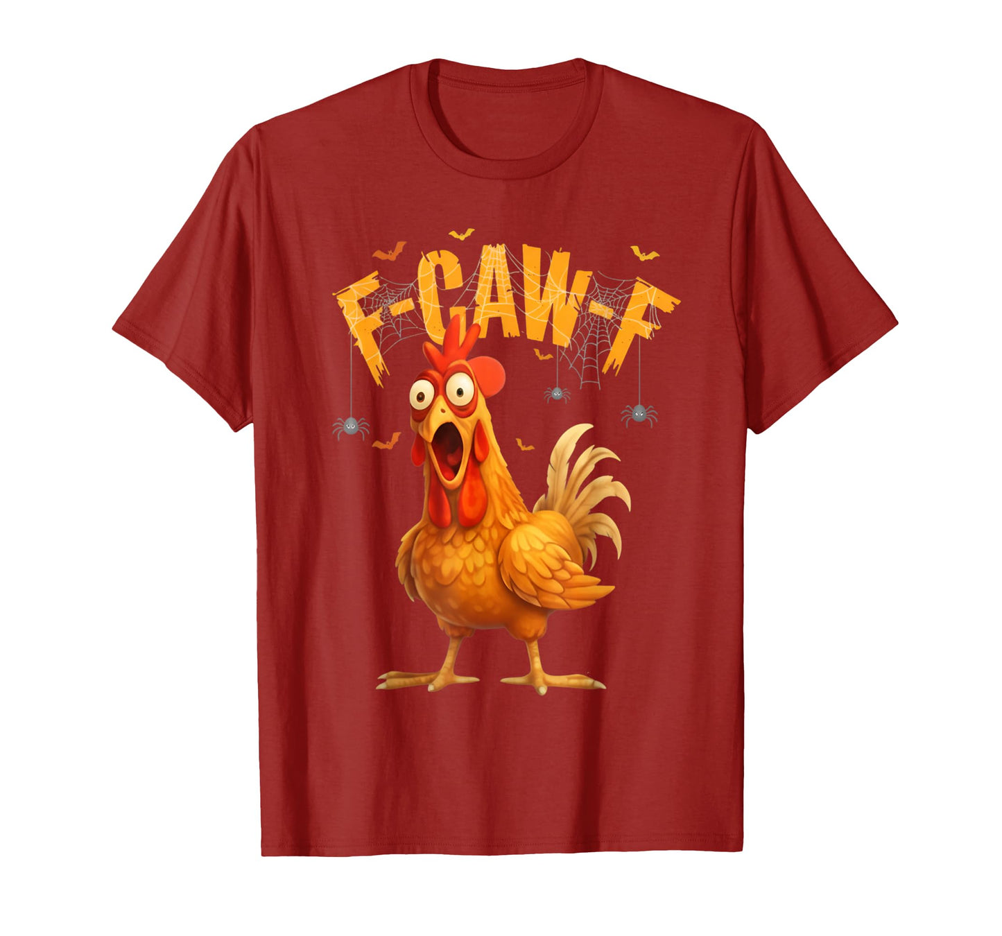 Scared Chicken F-Caw-F Halloween Tee T-Shirt