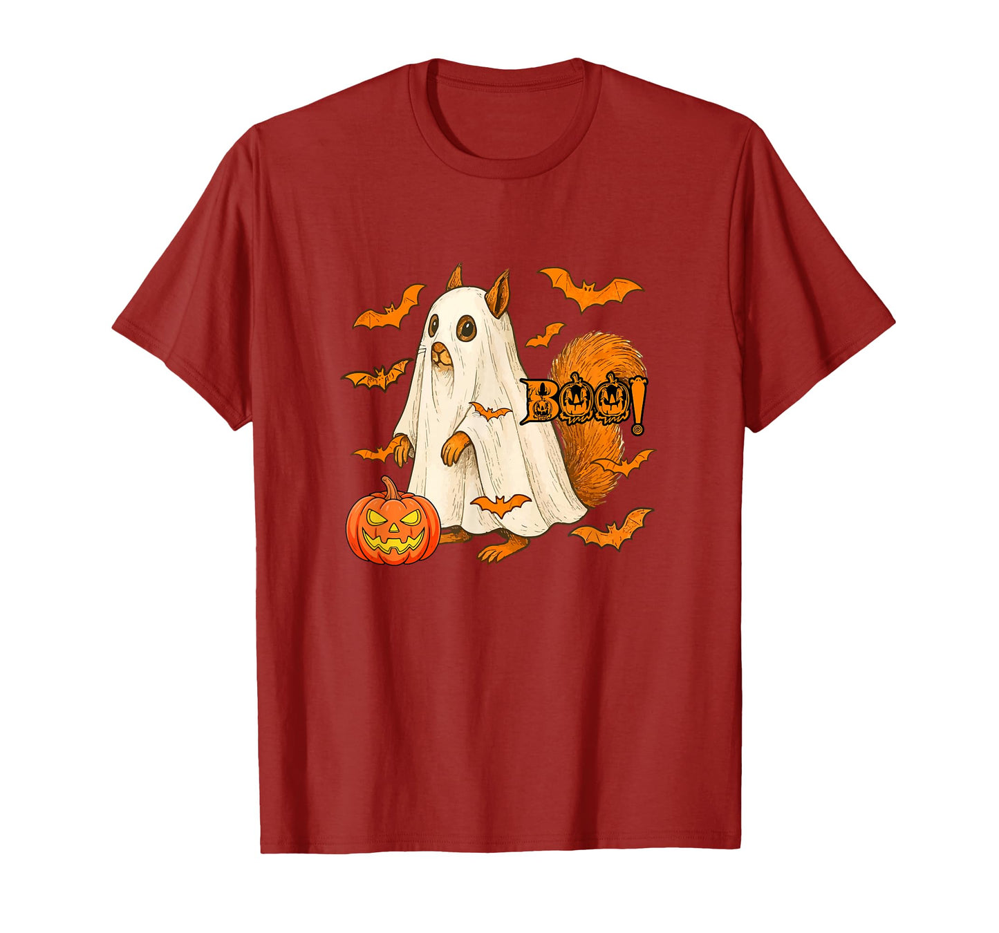 Boo Halloween Squirrel Cosplay Ghost Costume Animal Lover T-Shirt