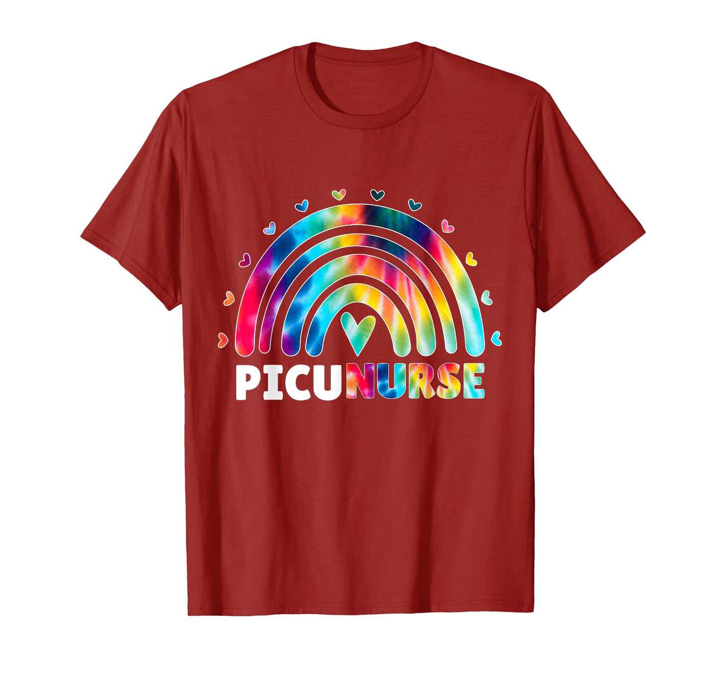 PICU Nurse Rainbow Tie Dye Fun Pediatric Intensive Care Unit T-Shirt