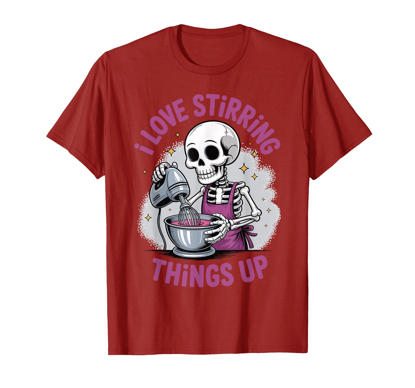 Halloween Baking Funny Skeleton Stirring Things Up T-Shirt