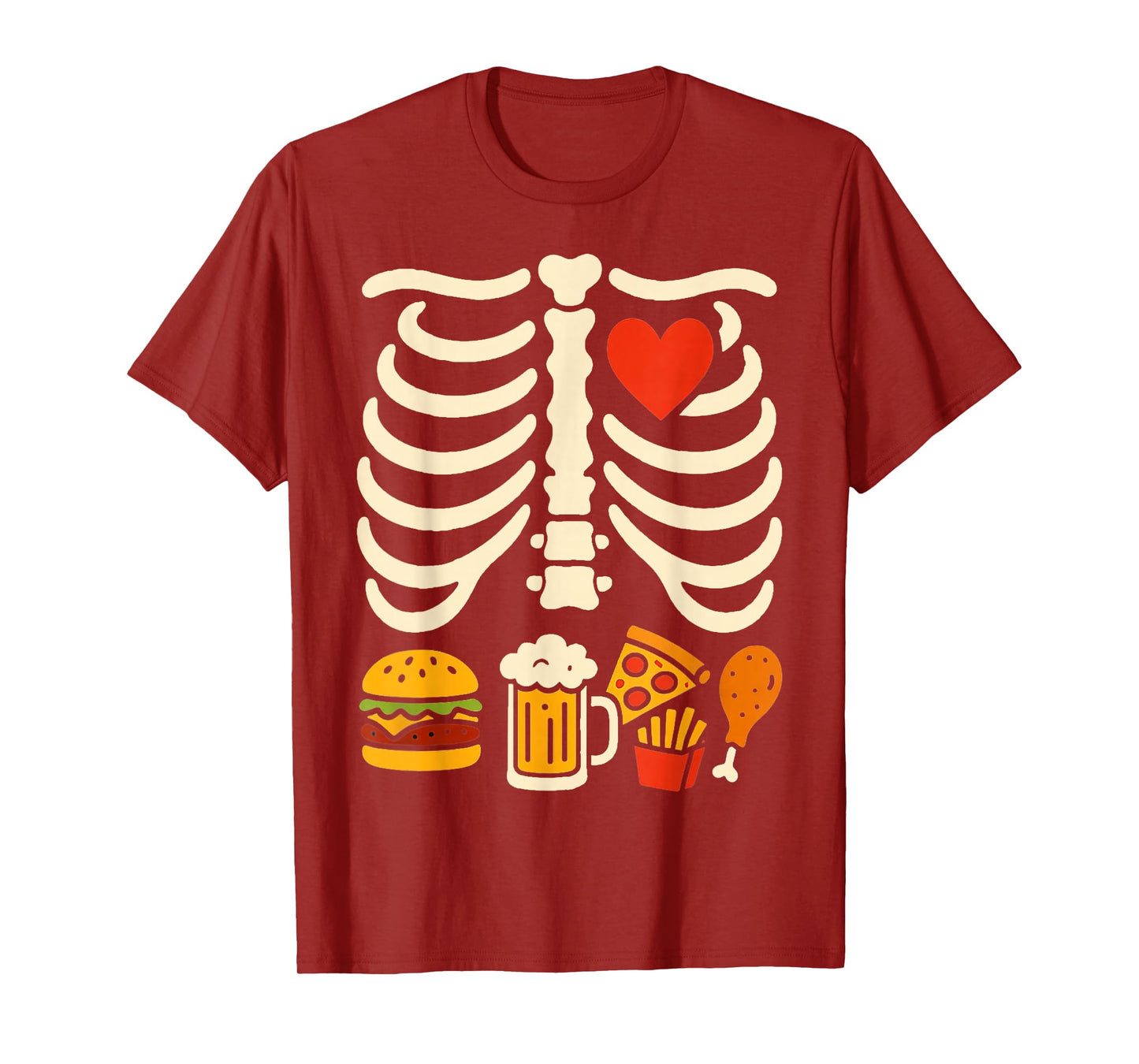 Beer Belly & Baby Skeleton Pregnancy Couples Halloween Dad T-Shirt