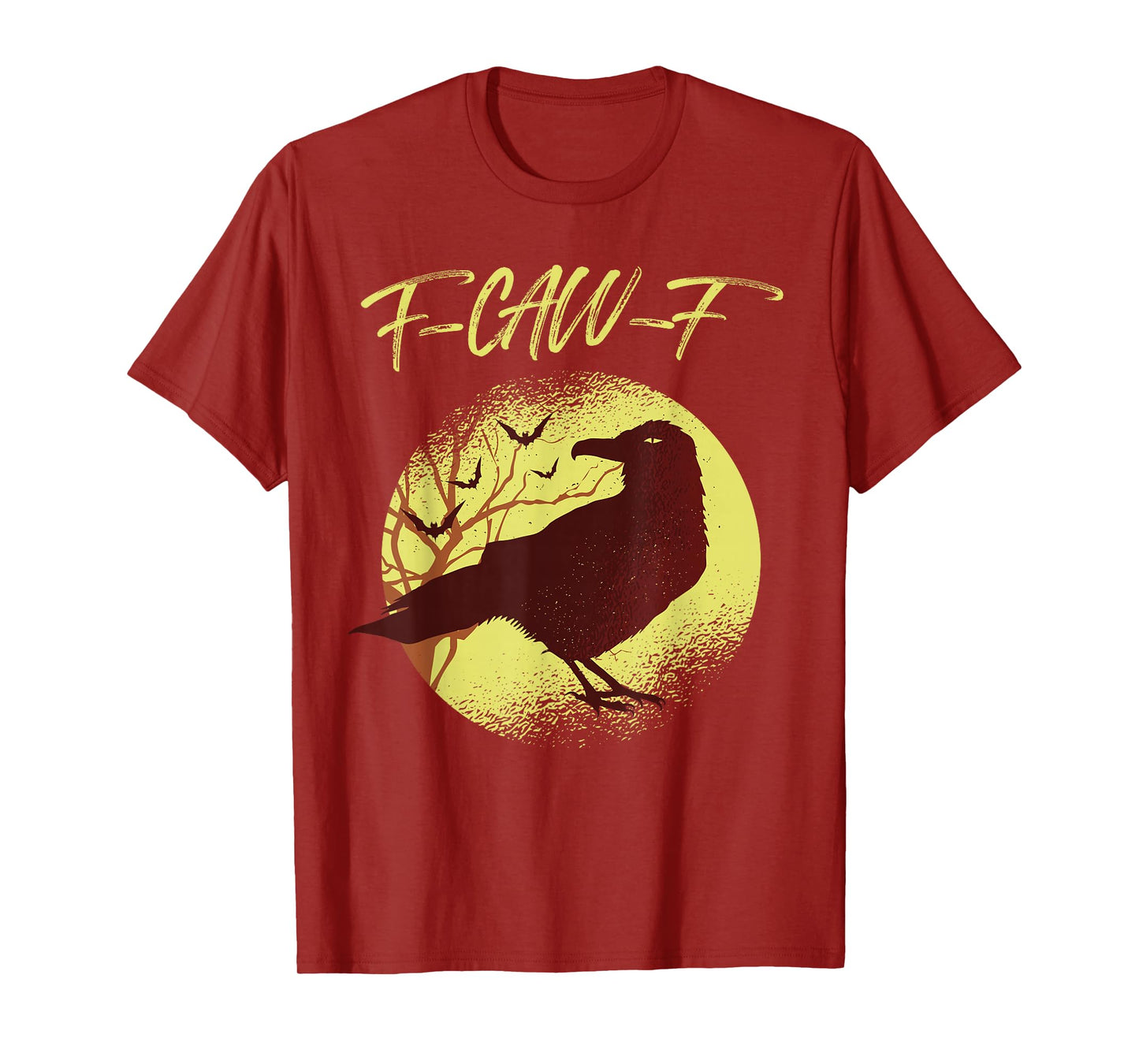 Funny Black Crow F-Caw-F Black Bird Raven Moon Men Women T-Shirt