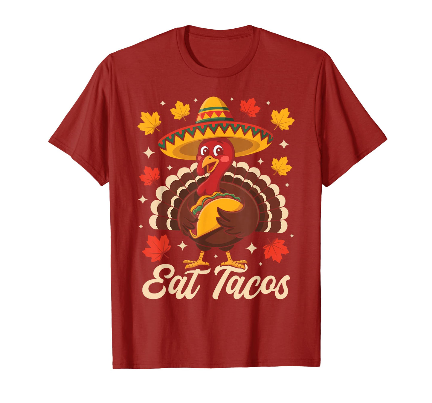 Funny Thanksgiving Turkey Eat Tacos Mexican Boys Kids T-Shirt
