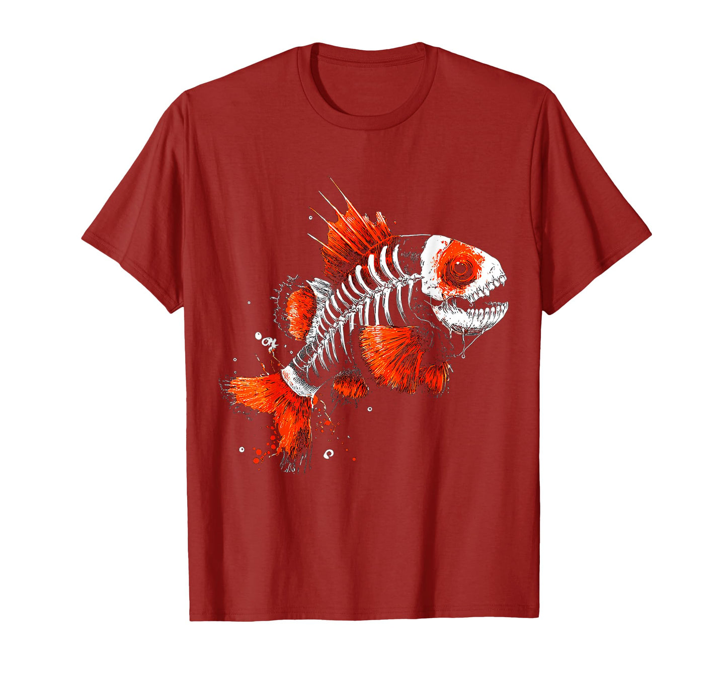 Halloween Clown-Fish Skeleton Painting Animal Halloween T-Shirt