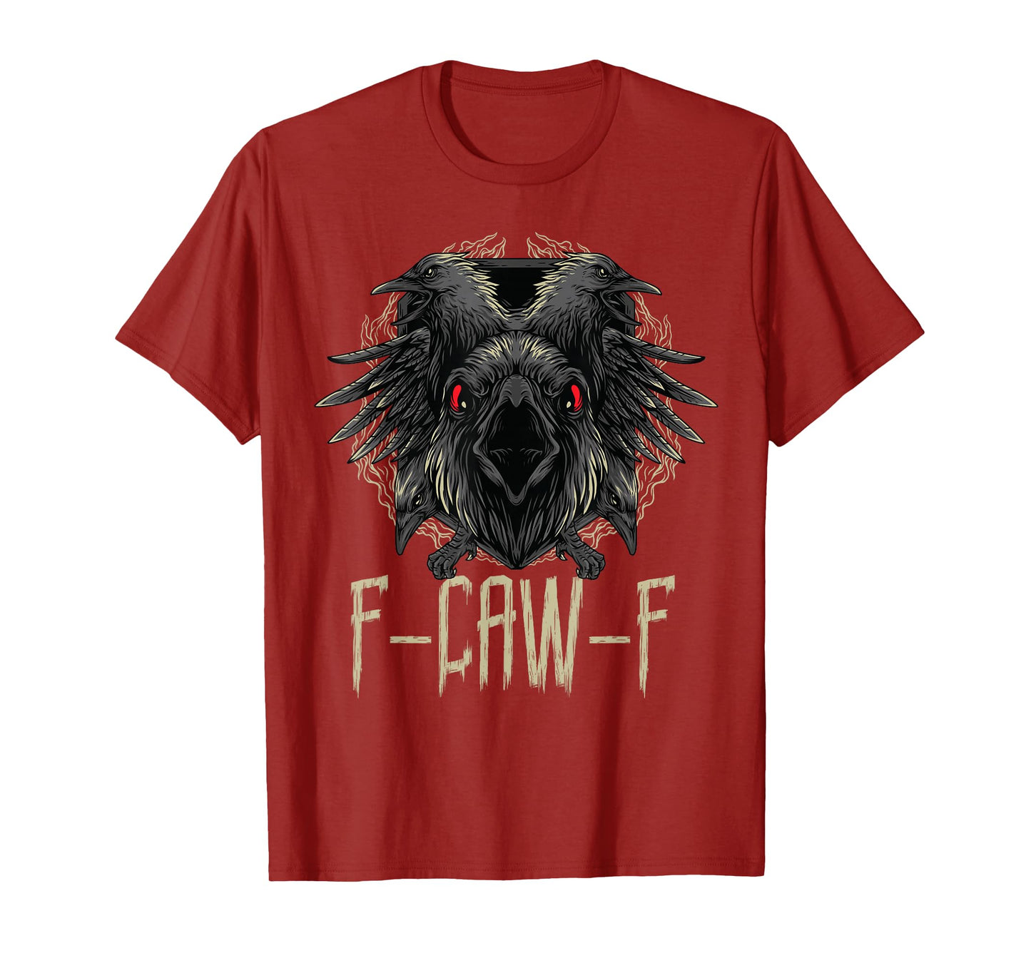Black Crow, F-Caw-F Funny Black Bird FCAWF Adult Humor T-Shirt