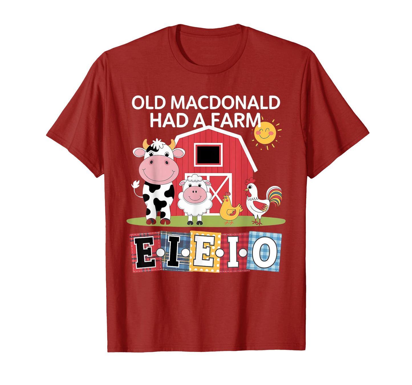 Old MacDonald Had a Farm E-I-E-I-O Boy Toddler Kids Birthday T-Shirt