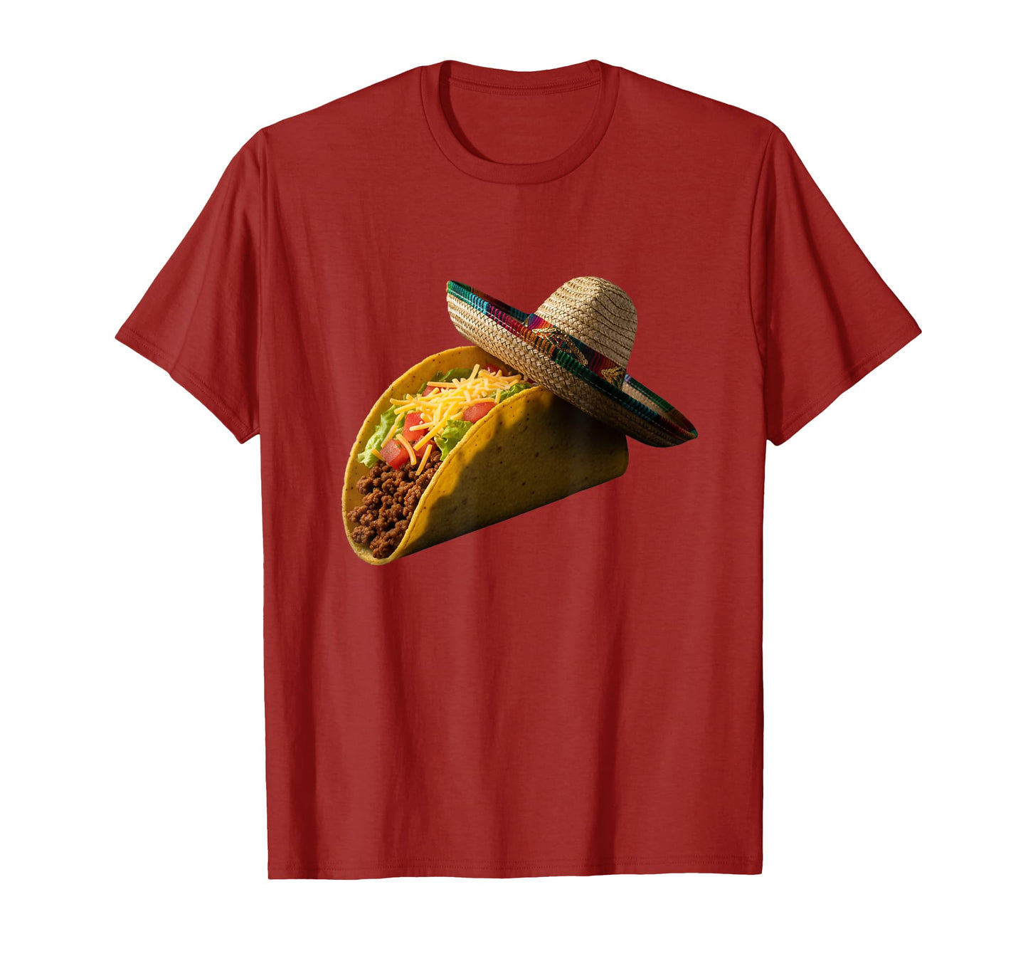 Taco Burrito Wearing Sombrero Funny Mexican Food Fiesta T-Shirt