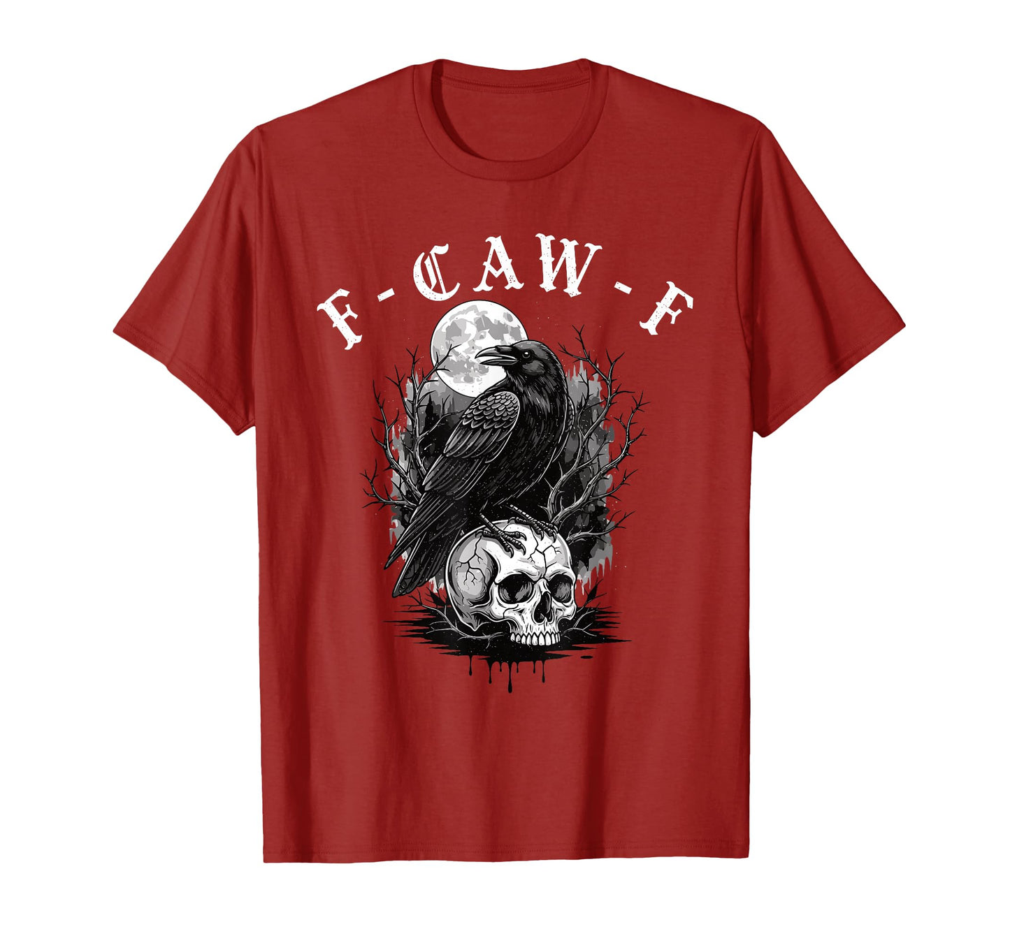 Black Crow F-Caw-F Funny Black Bird Gothic Adult Humor T-Shirt