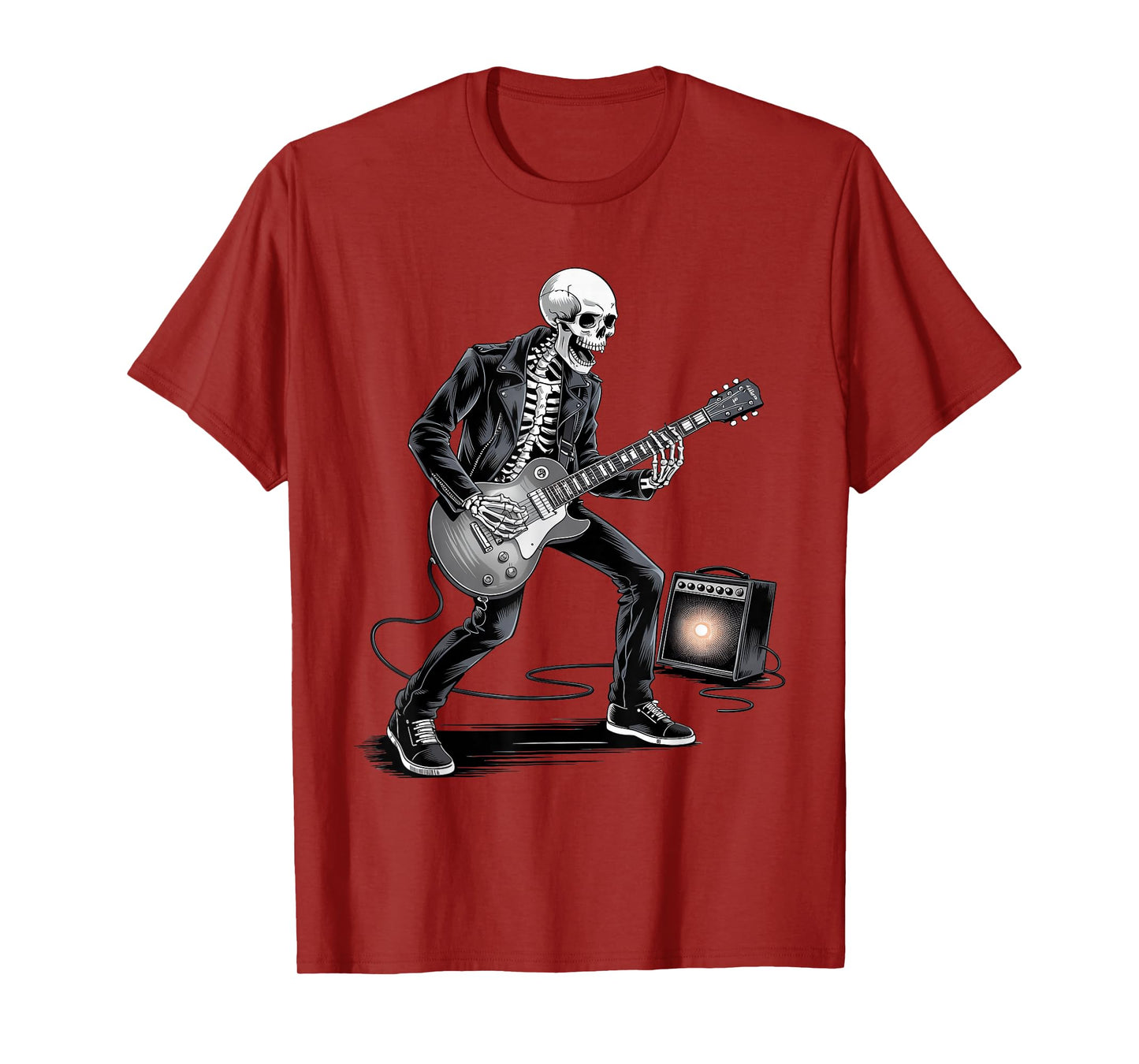 Funny Skeleton Halloween Costume for Rock and Roll Musician T-Shirt