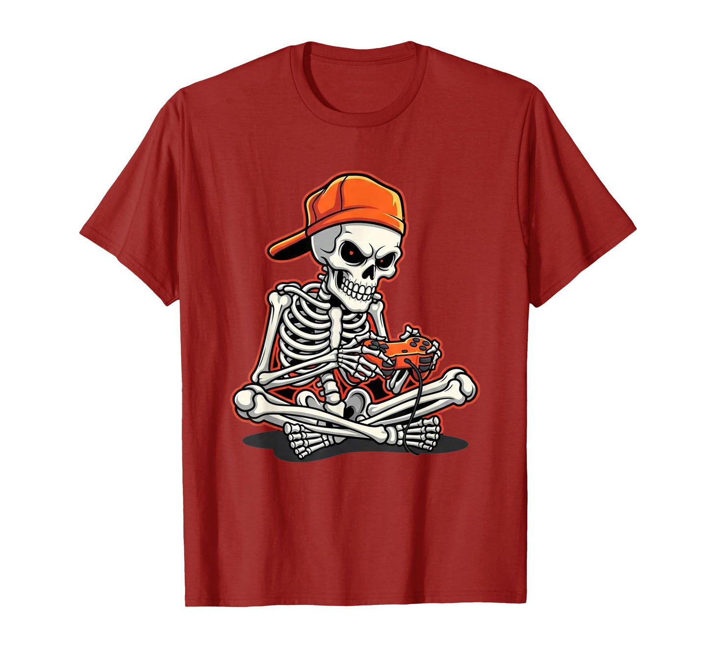 Halloween Skeleton Gamer Video Gaming Funny Skeleton T-Shirt