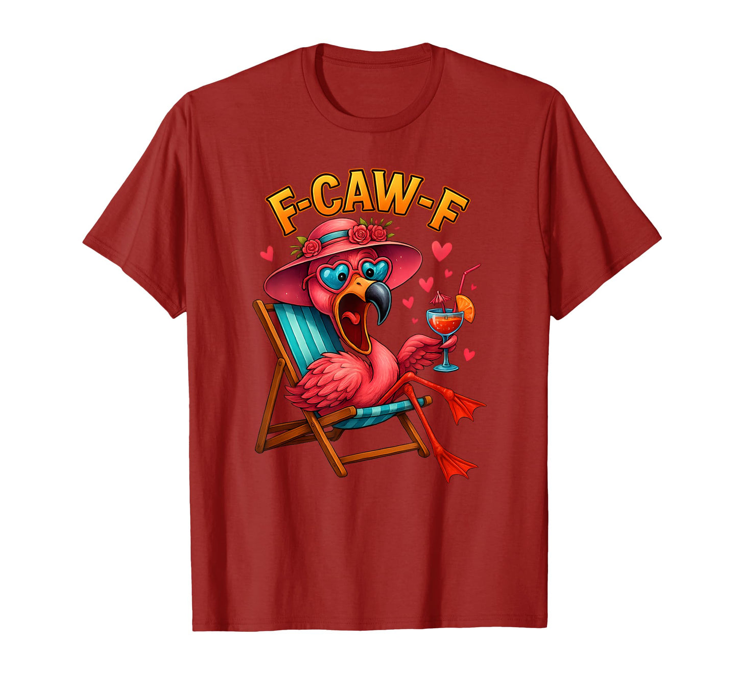 Funny Flamingo Cocktail F-Caw-F Tee – Crazy Pink-Flamingo T-Shirt