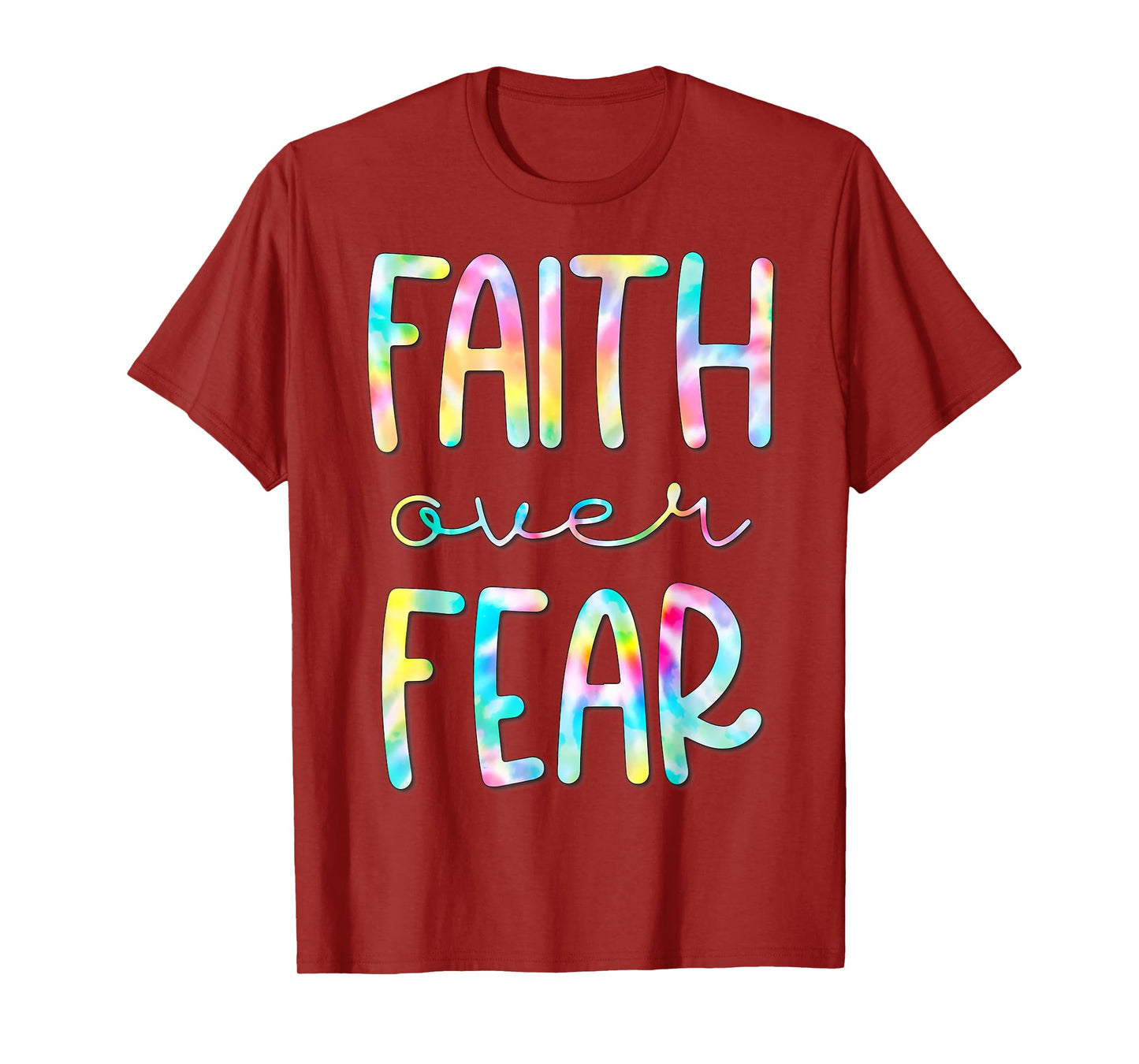 Christian Shirt for Girls Faith Over Fear Trust God Tie Dye T-Shirt