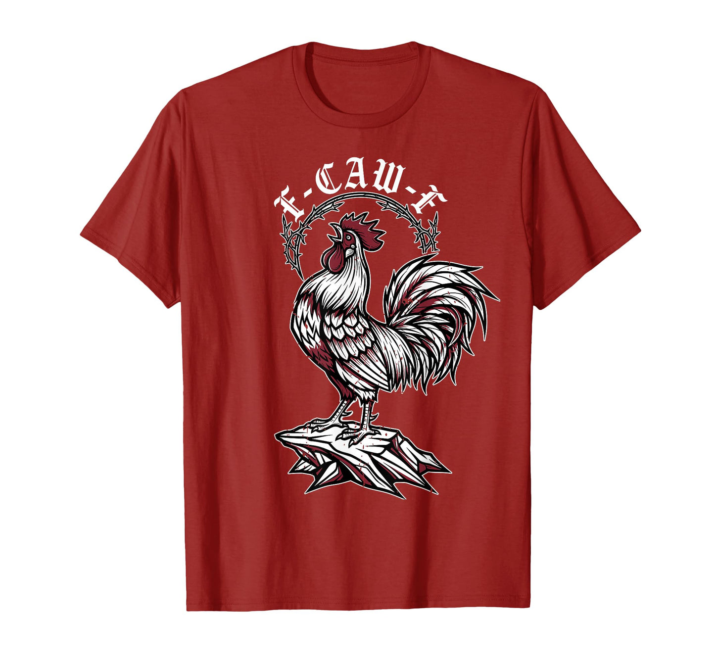 f-caw-f Funny Chicken Goth Rooster Gothic T-Shirt