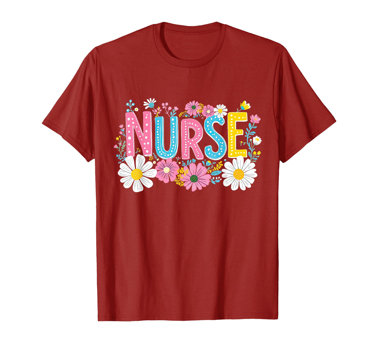 Floral RN Nurse Life Nursing School Registered Nurse Squad T-Shirt