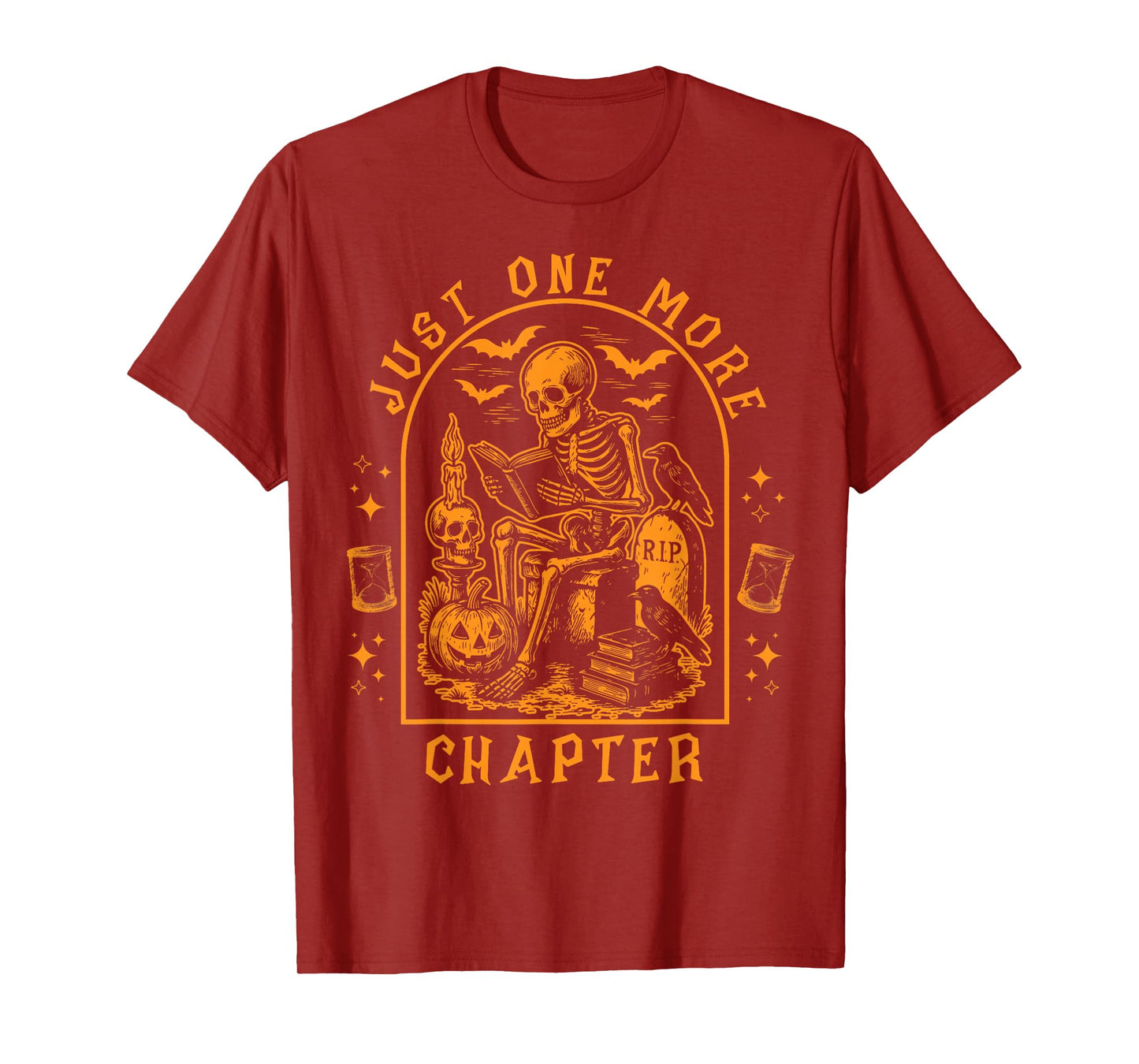 One More Chapter Vintage Skeleton Reading Book Lover Reader T-Shirt