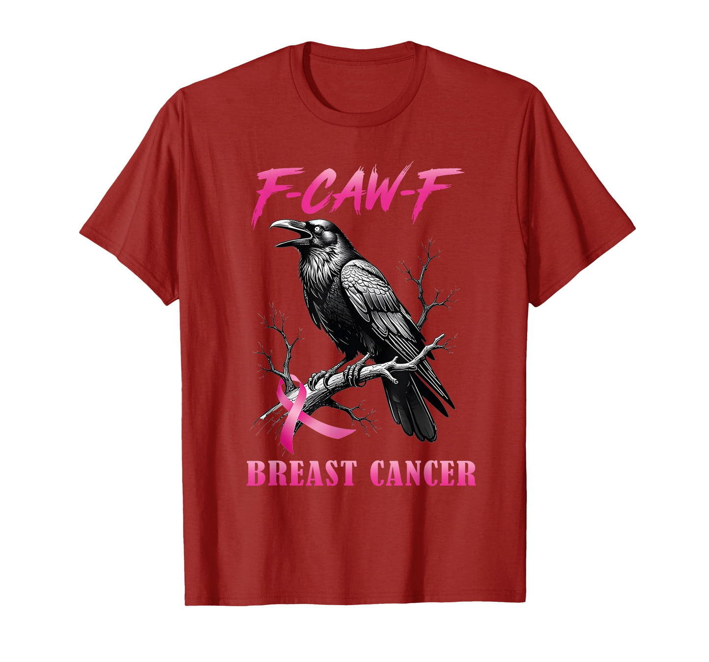 F-Caw-F Rooster Meme Funny Chicken Breast Cancer Awareness T-Shirt