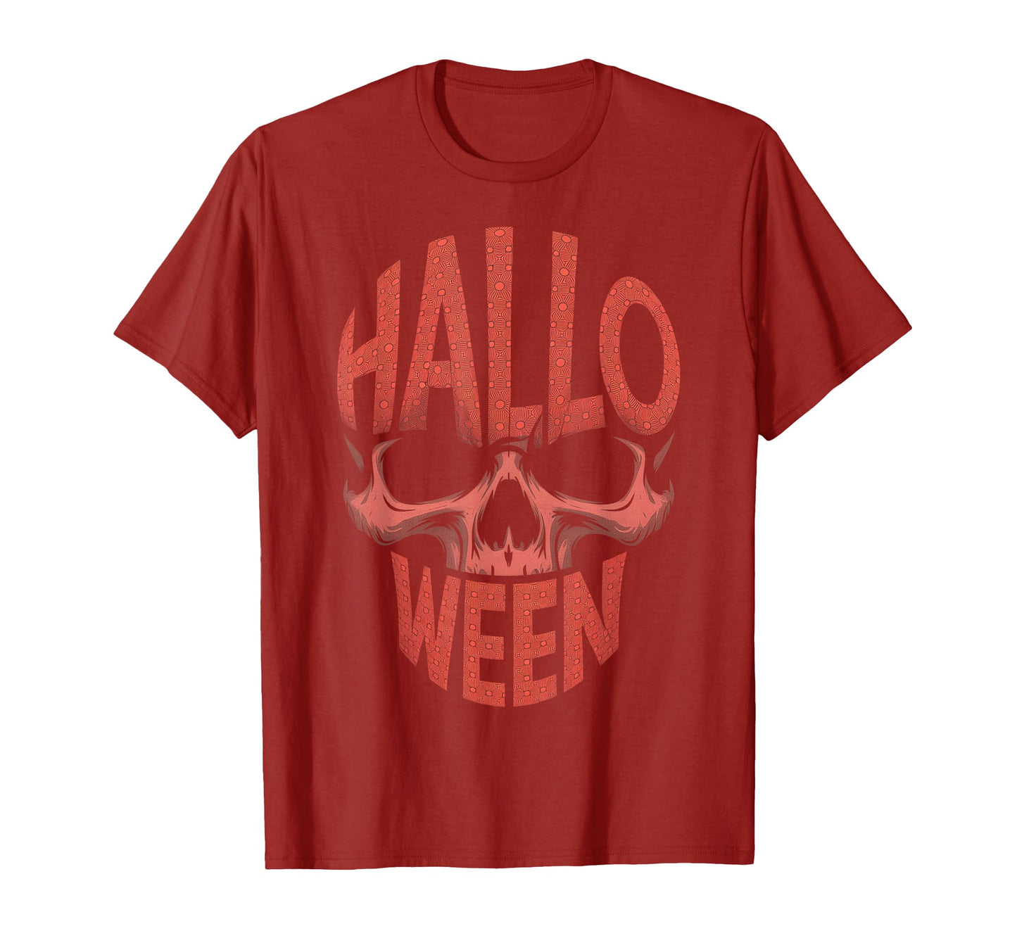 Halloween Skull Typography Graphic Creepy Spooky T-Shirt