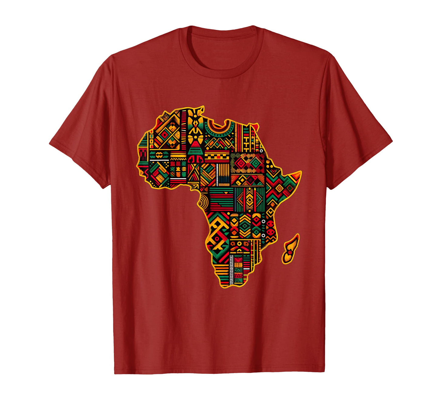Cool Colorful Africa Map Men Women Kente African Lover T-Shirt
