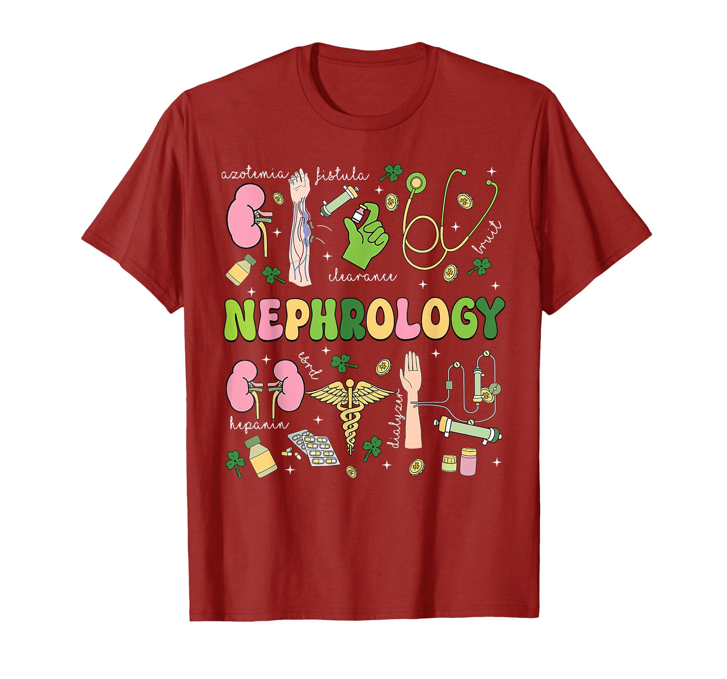 Retro Nephrology Nurse Kidney Dialysis Tech St Patricks Day T-Shirt