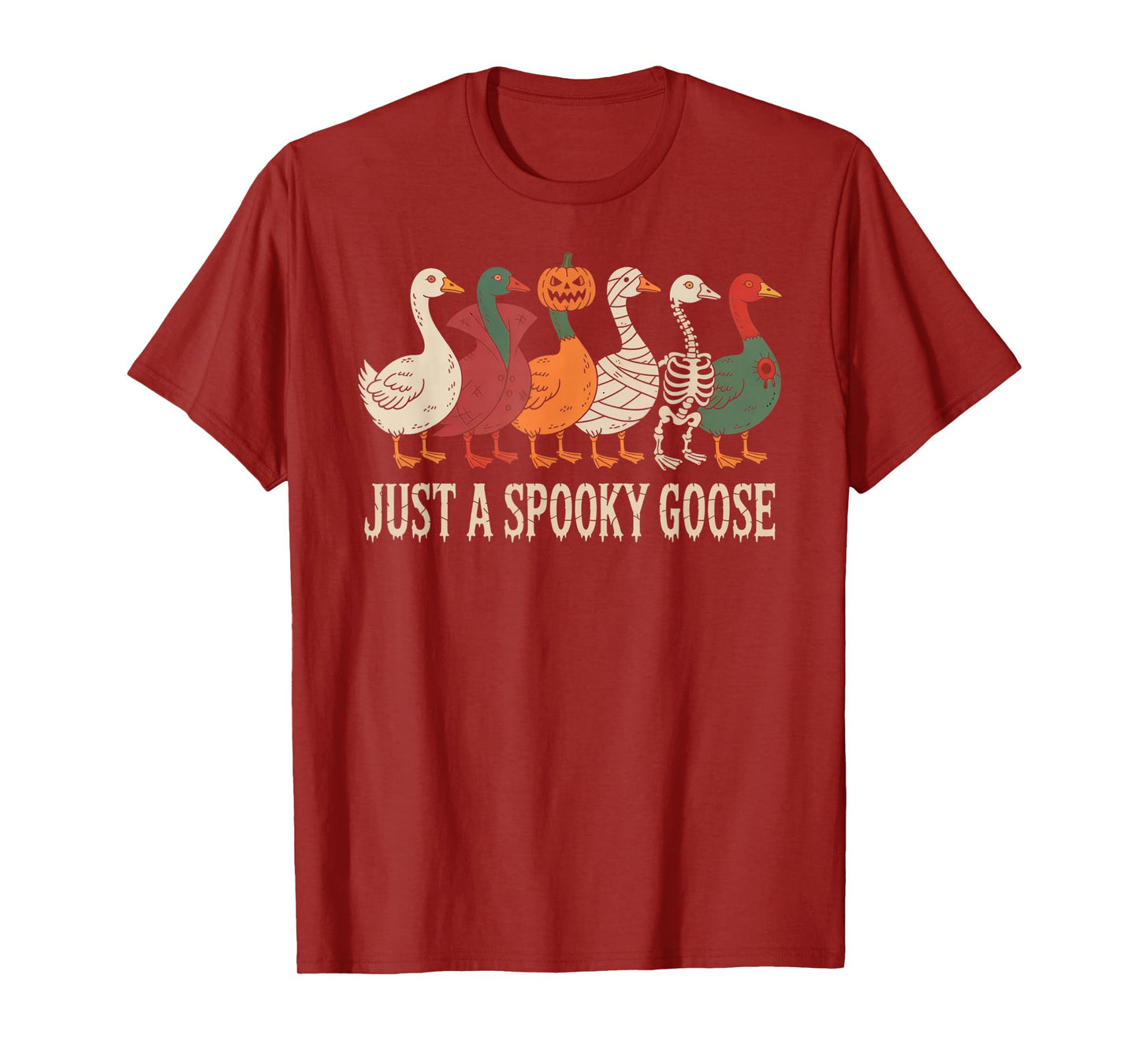 Just A Spooky Goose Halloween Silly Goose Funny Halloween T-Shirt