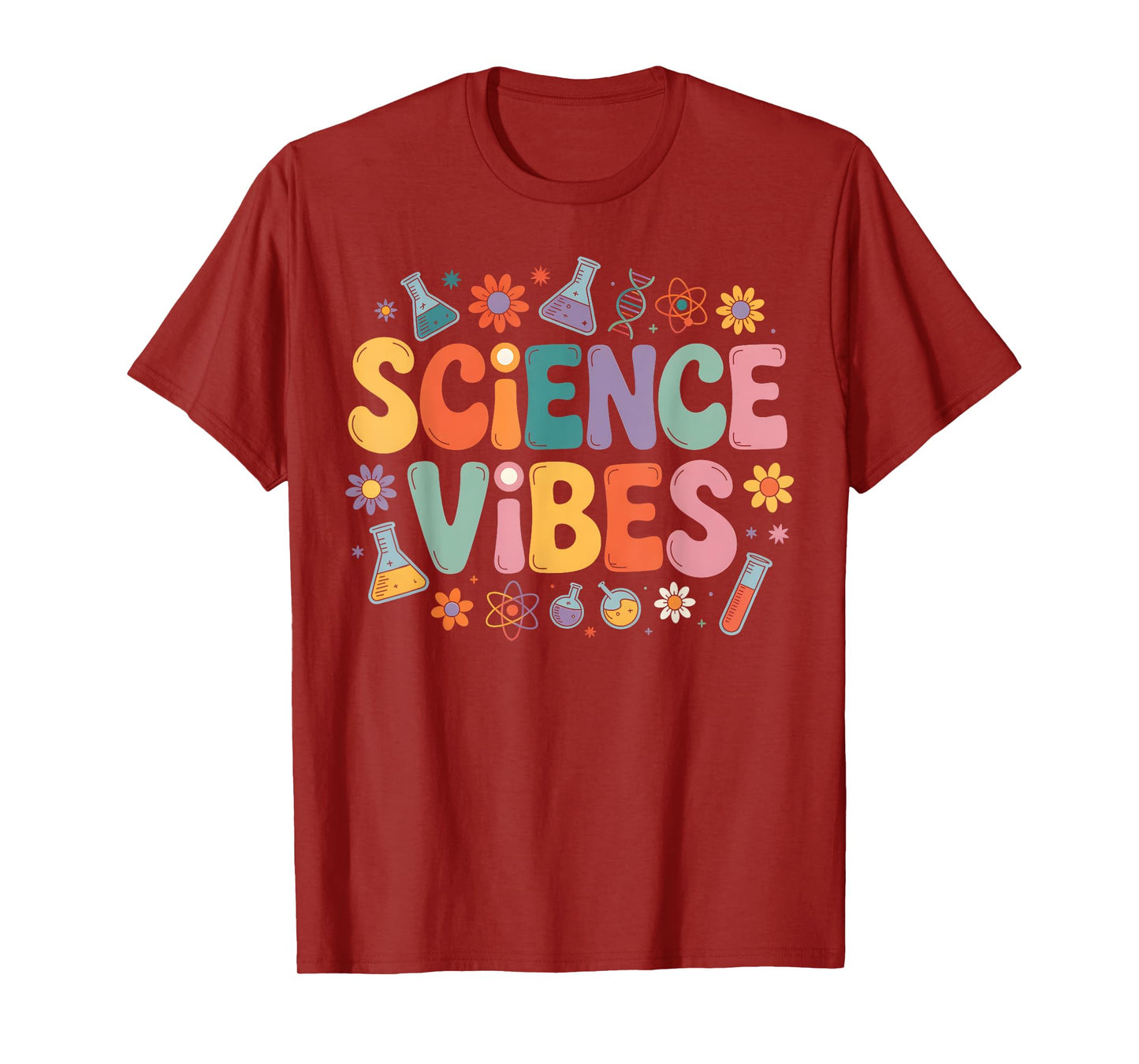 Science Vibes Retro 1st Day of Back To School Groovy Teacher T-Shirt