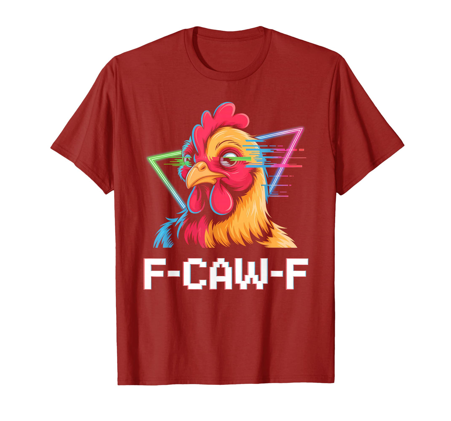 F-CAW-F Creepy Rooster Funny Chicken Gothic Humor T-Shirt