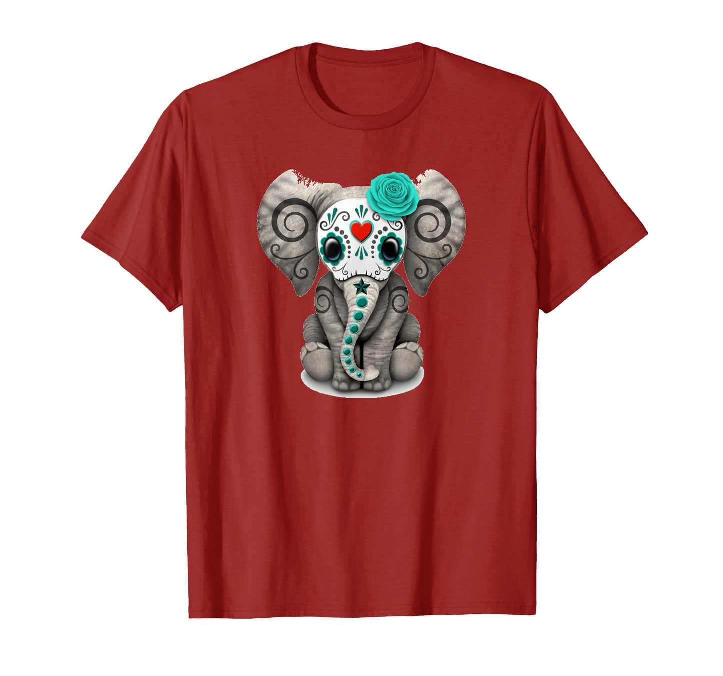 Sugar Skull Elephant Halloween Graphic T-Shirt