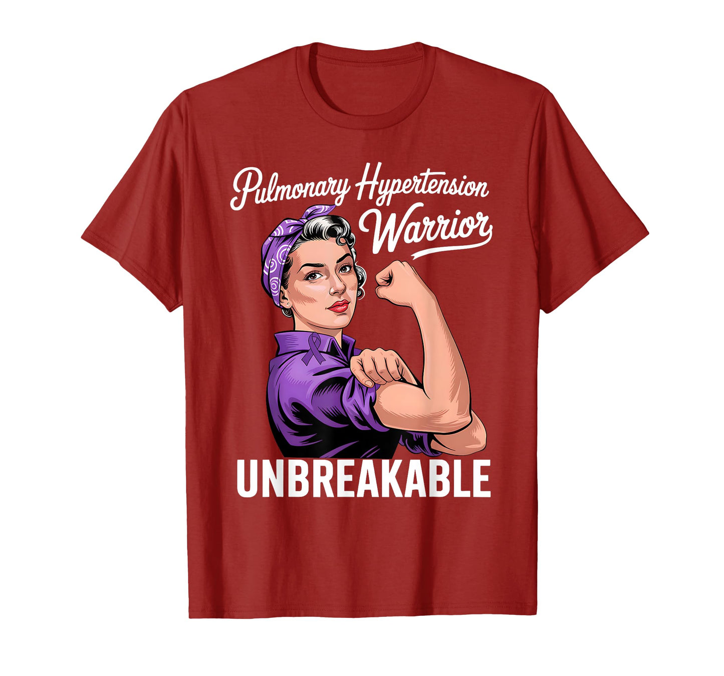 Pulmonary Hypertension Warrior Unbreakable Purple Awareness T-Shirt