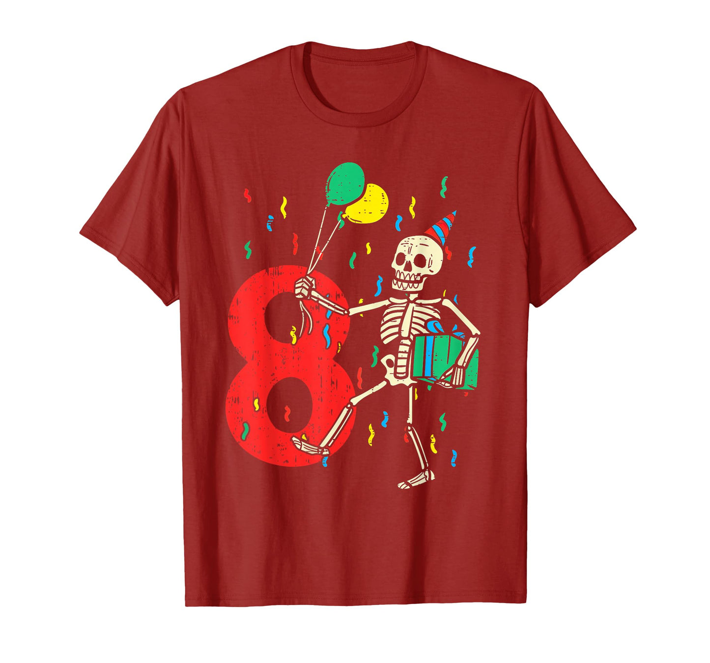 My 8th Birthday Skeleton Halloween 8 Year Old Funny Gift T-Shirt