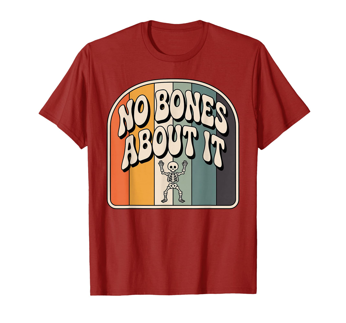 No Bones About It Retro Striped Skeleton T-Shirt
