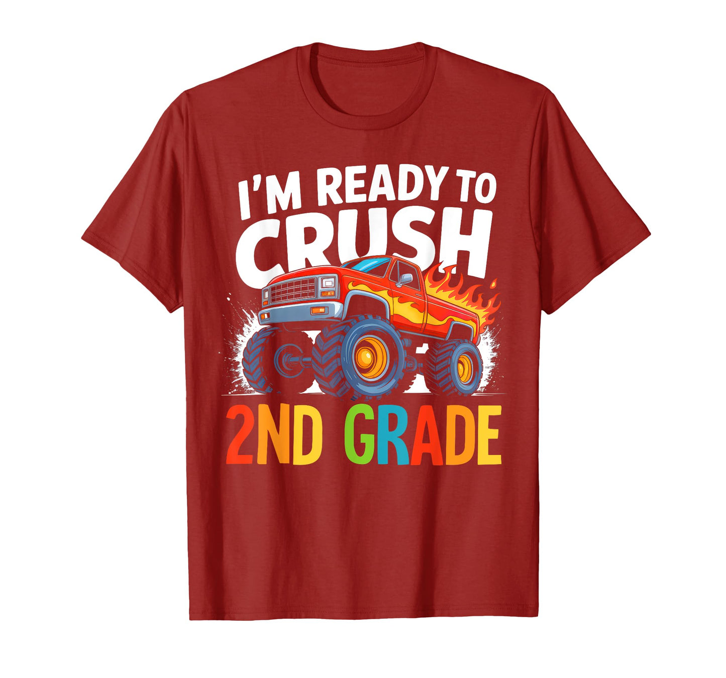 Ready To Crush 2nd Grade Boys Monster Truck Back To School T-Shirt