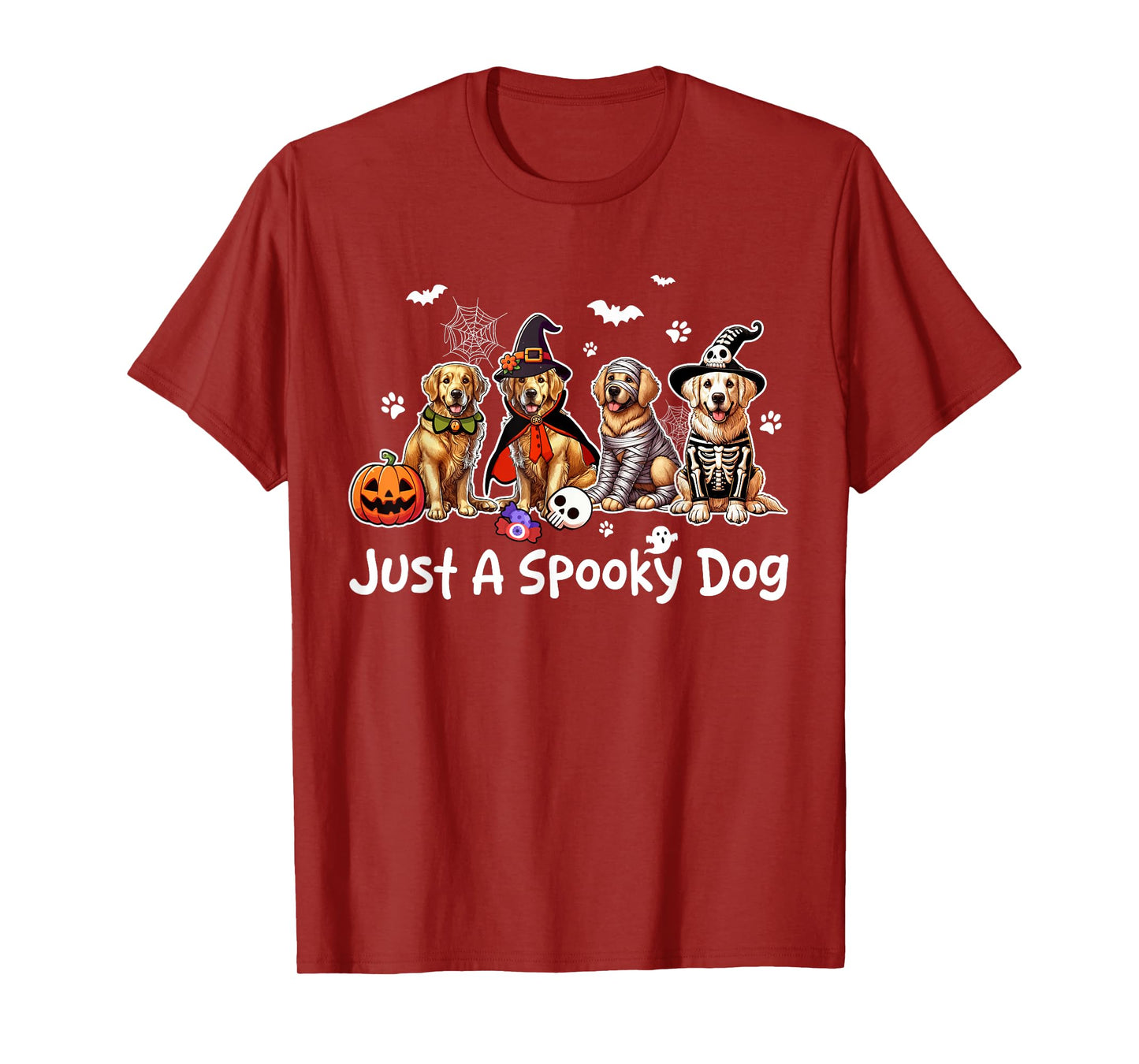 Just A Spooky Halloween Dog Group Golden Retrievers As Witch T-Shirt