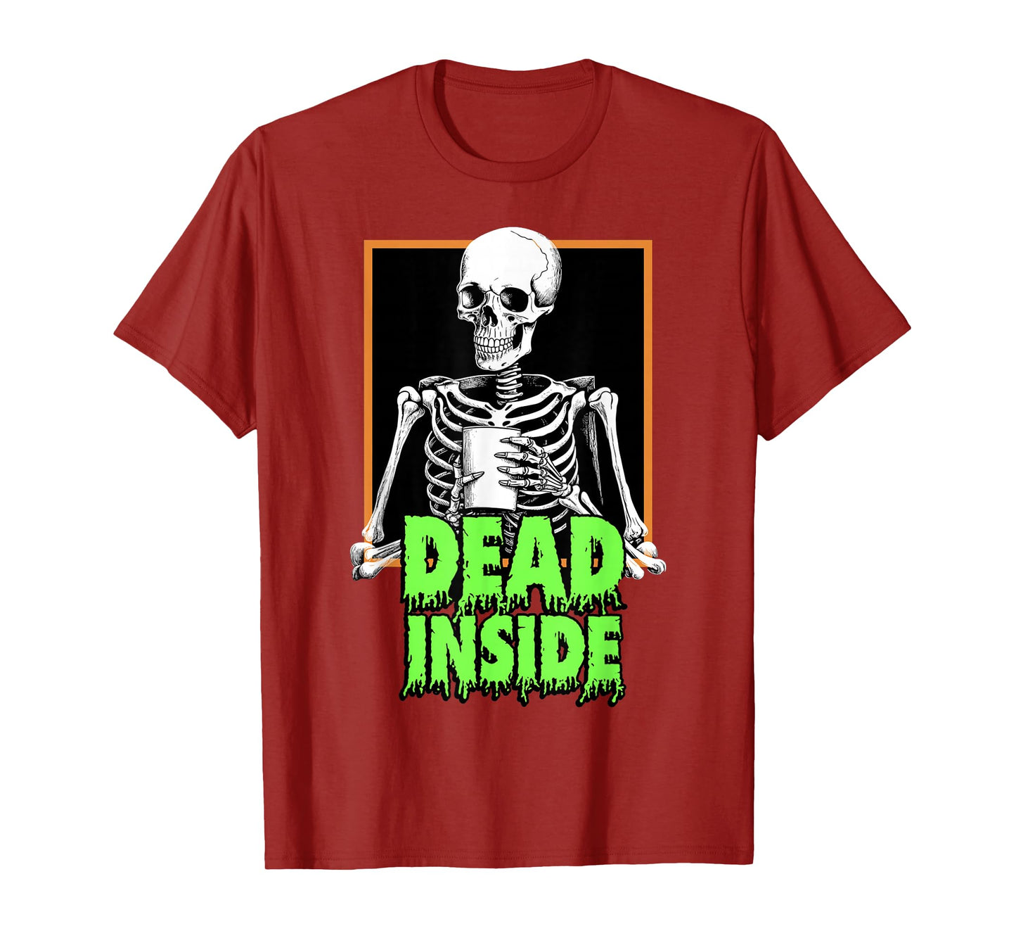 Dead Inside Skeleton Drinking Coffee T-Shirt