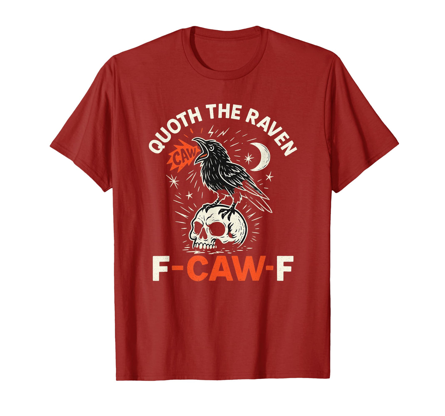 Quoth The Raven F-Caw-F Punk Crow Skull Poe Inspired T-Shirt