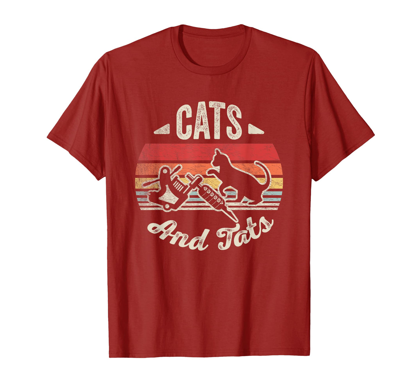 Vintage Cats And Tats Shirt Cat Tattoo Lover Cats & Tats Men Women T-Shirt