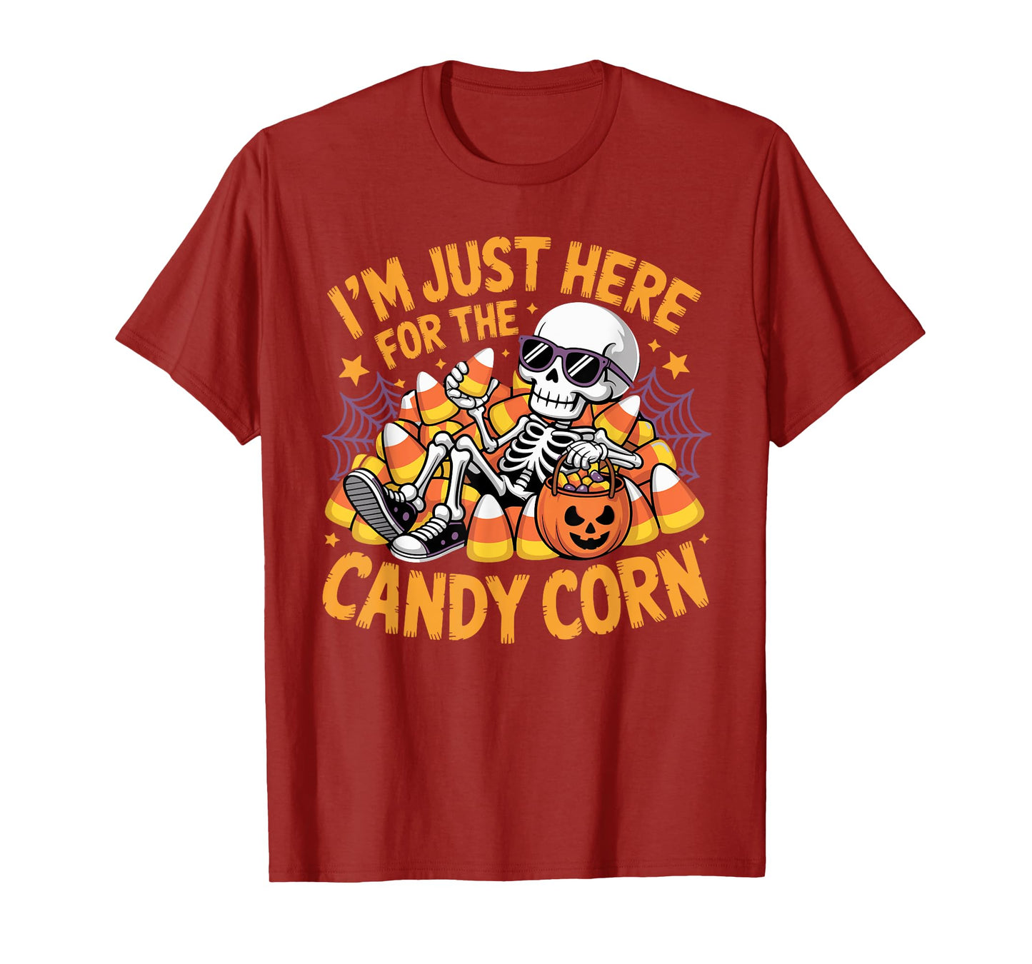 Funny Skeleton Candy Corn Halloween T-Shirt