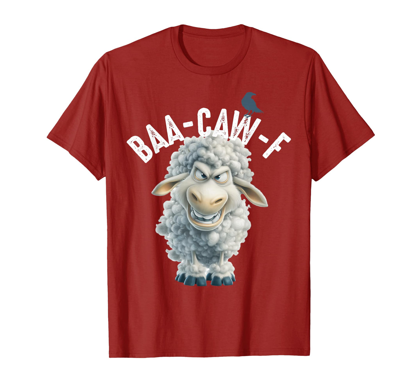Back Off Meme – Funny Sheep & Crow Baa Caw Animal Sounds Pun T-Shirt