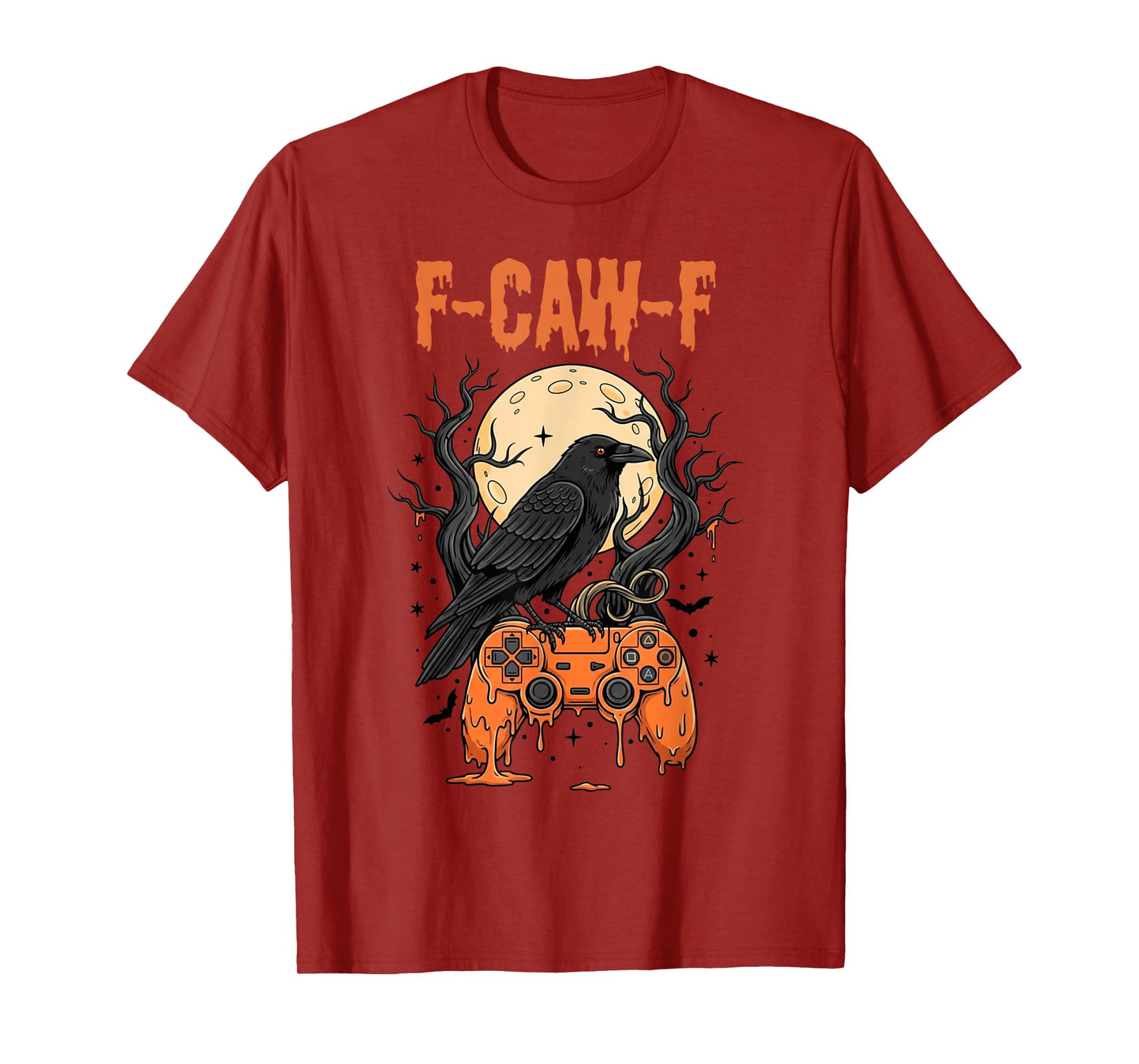 Black Crow Gamer Halloween Moon Controller F-Caw-F T-Shirt