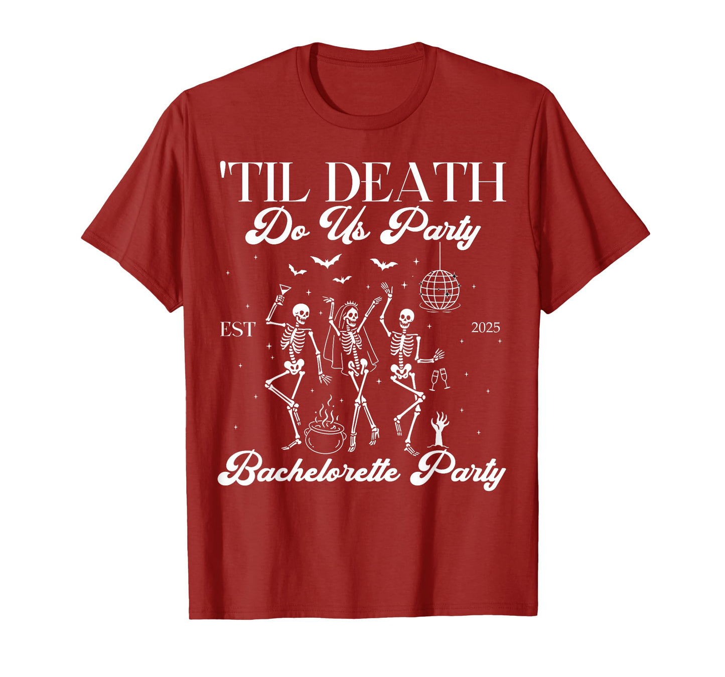 Til Death Do Us Party Retro Halloween Bachelorette Matching T-Shirt
