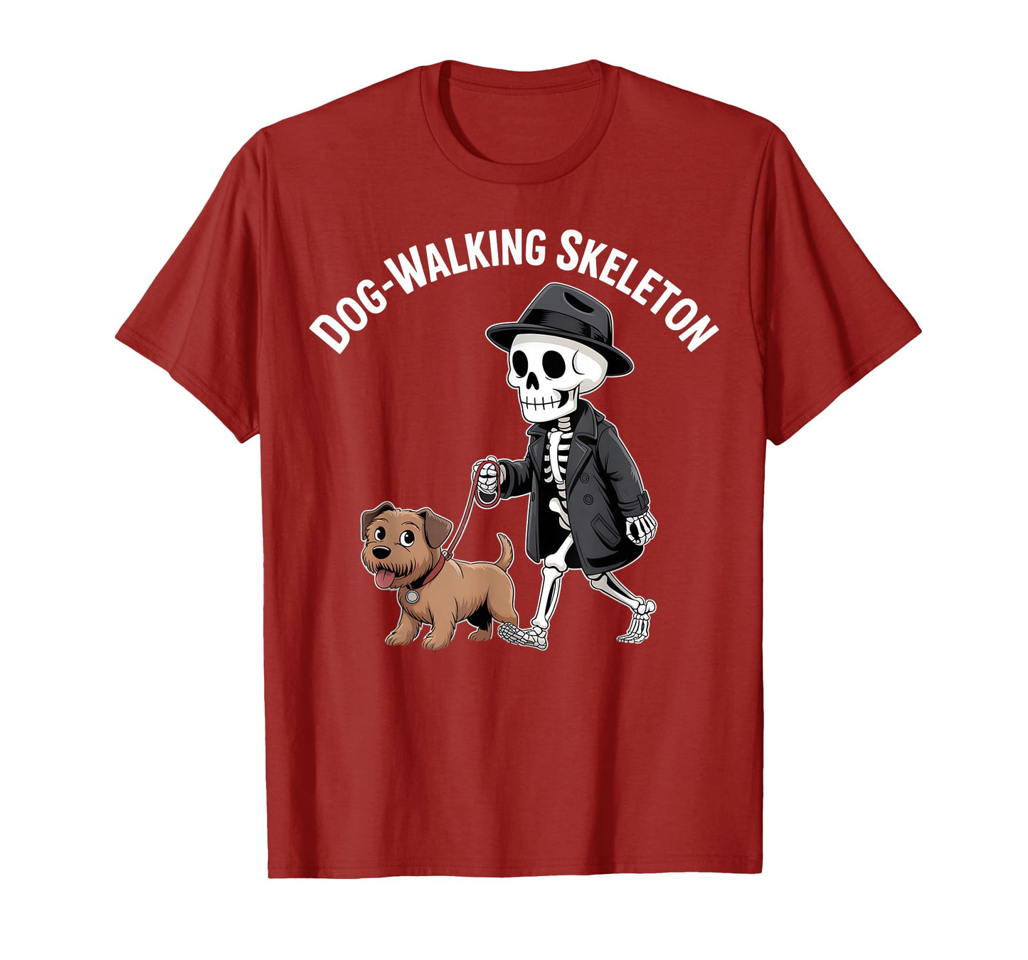 Dog-Walking Skeleton Funny Grim Reaper Pet Humor T-Shirt