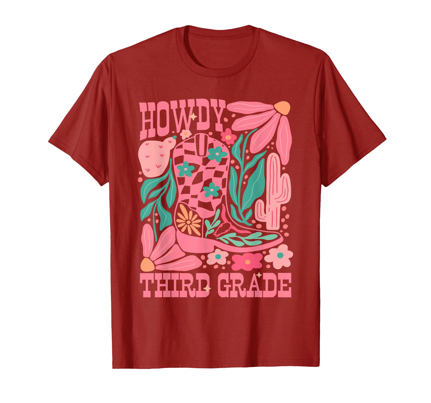 Western Howdy Third Grade Back To School 3rd Grade Teacher T-Shirt