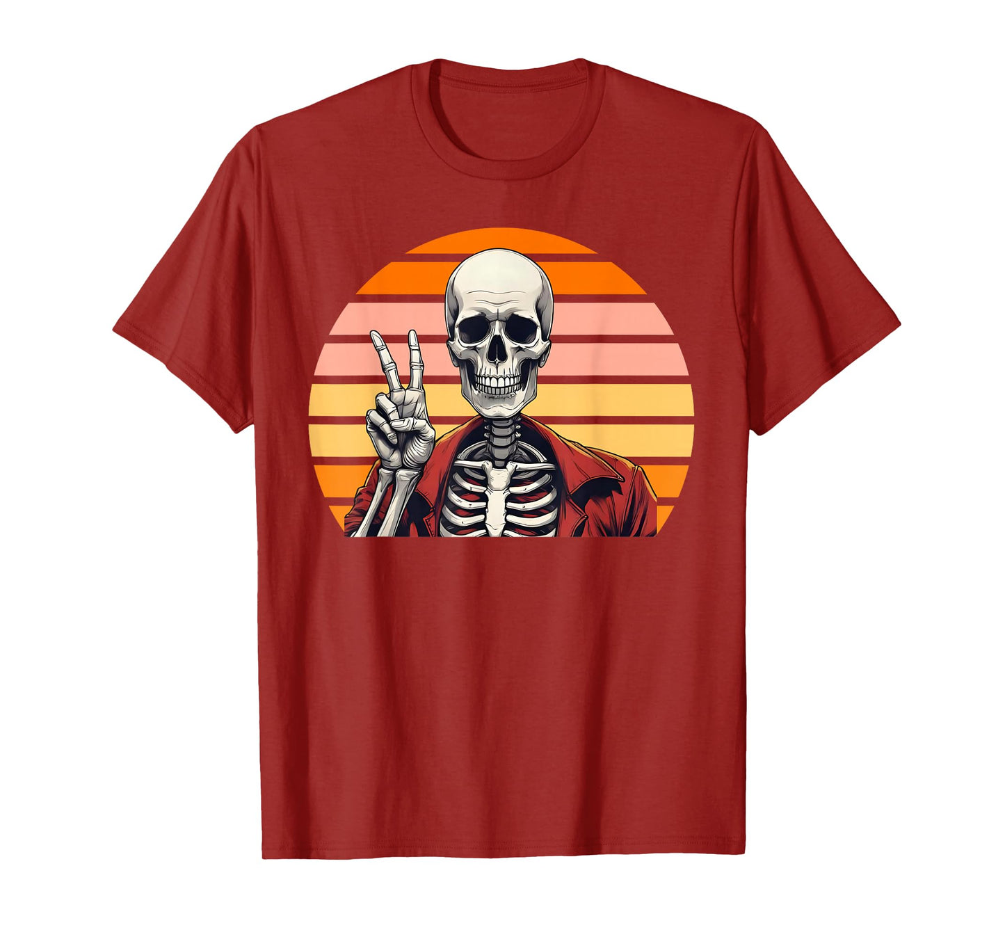 Skeleton Hand Peace Sign, Halloween Skeleton Peace Hands T-Shirt