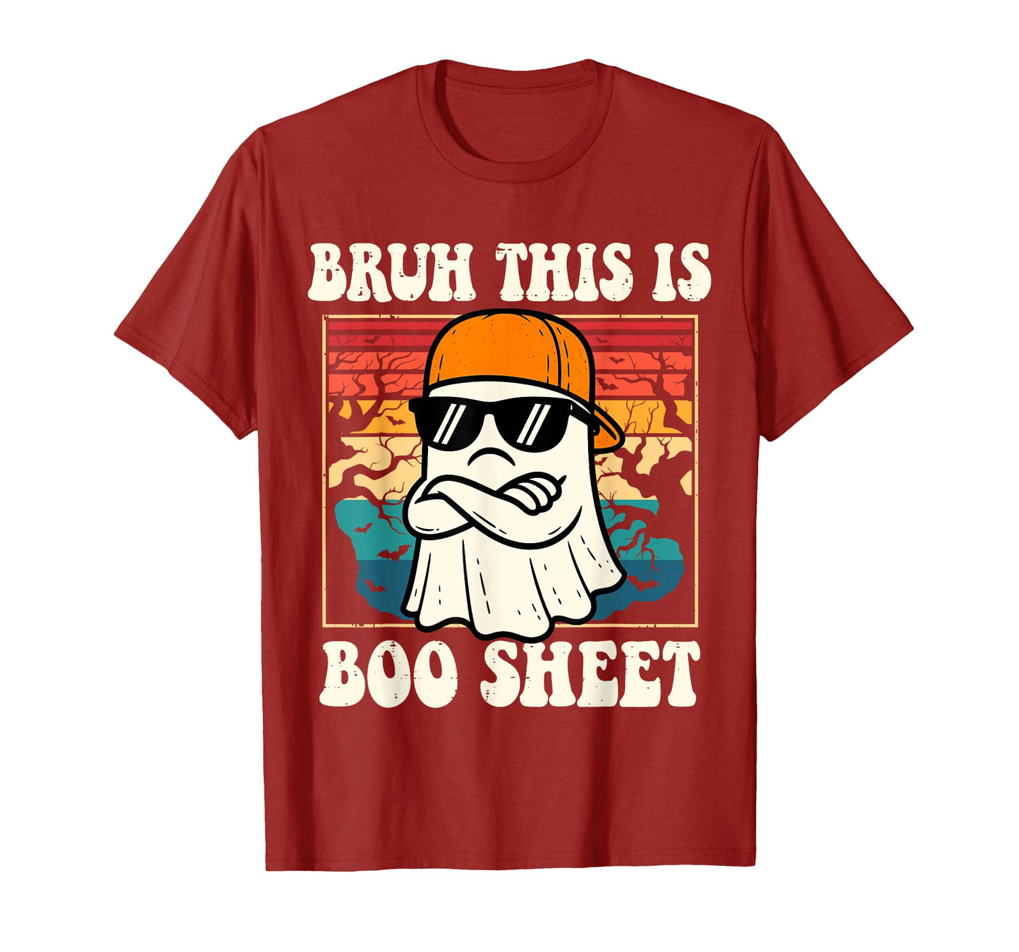 Bruh This is Boo Sheet Funny Ghost Halloween Men Boys Kids T-Shirt