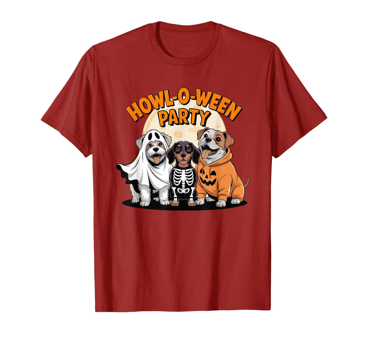 Howl o ween Party Dog Costume Pack Funny Halloween Moon Pup T-Shirt