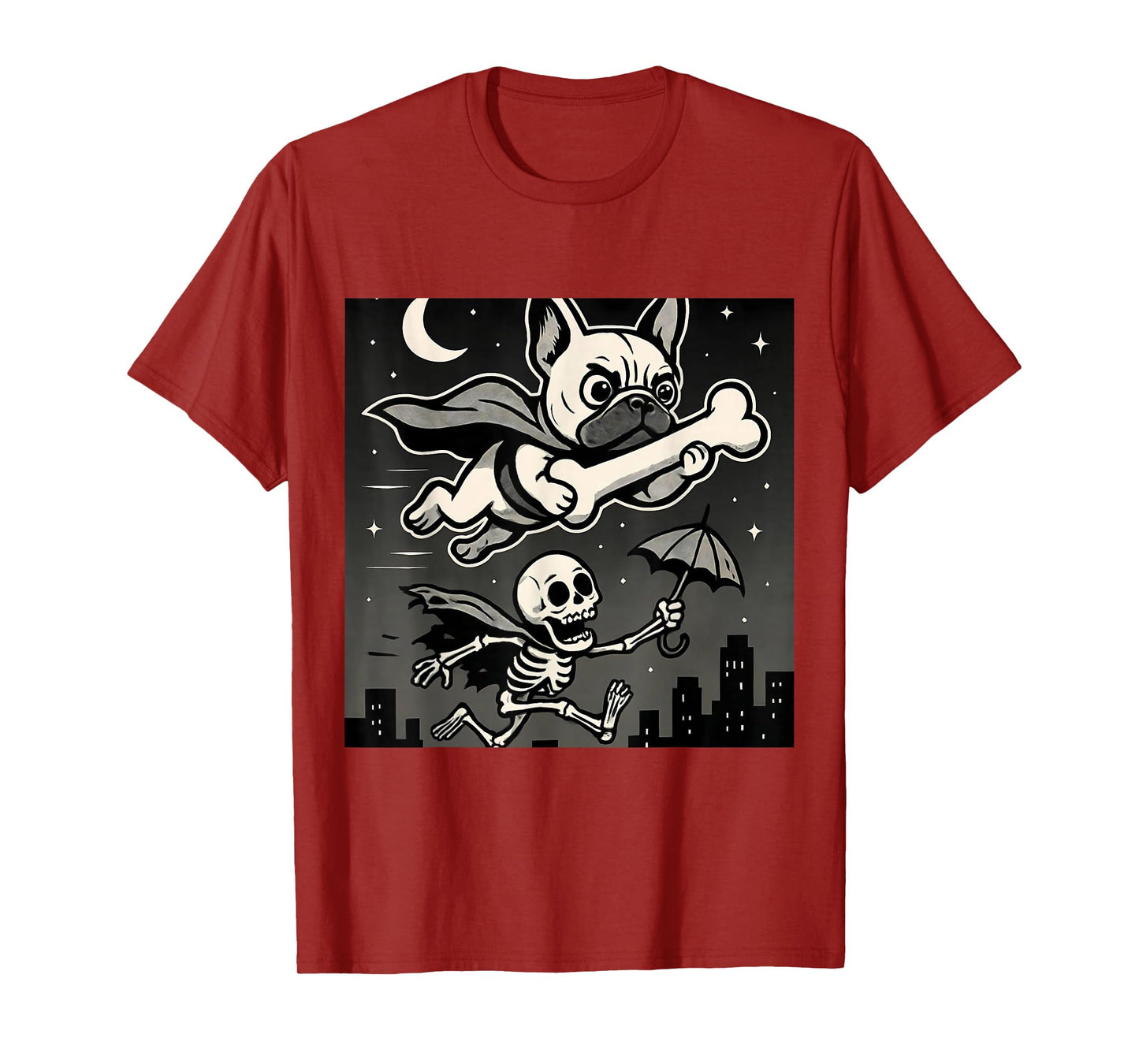 Funny Halloween French Bulldog Skeleton Spooky Season T-Shirt