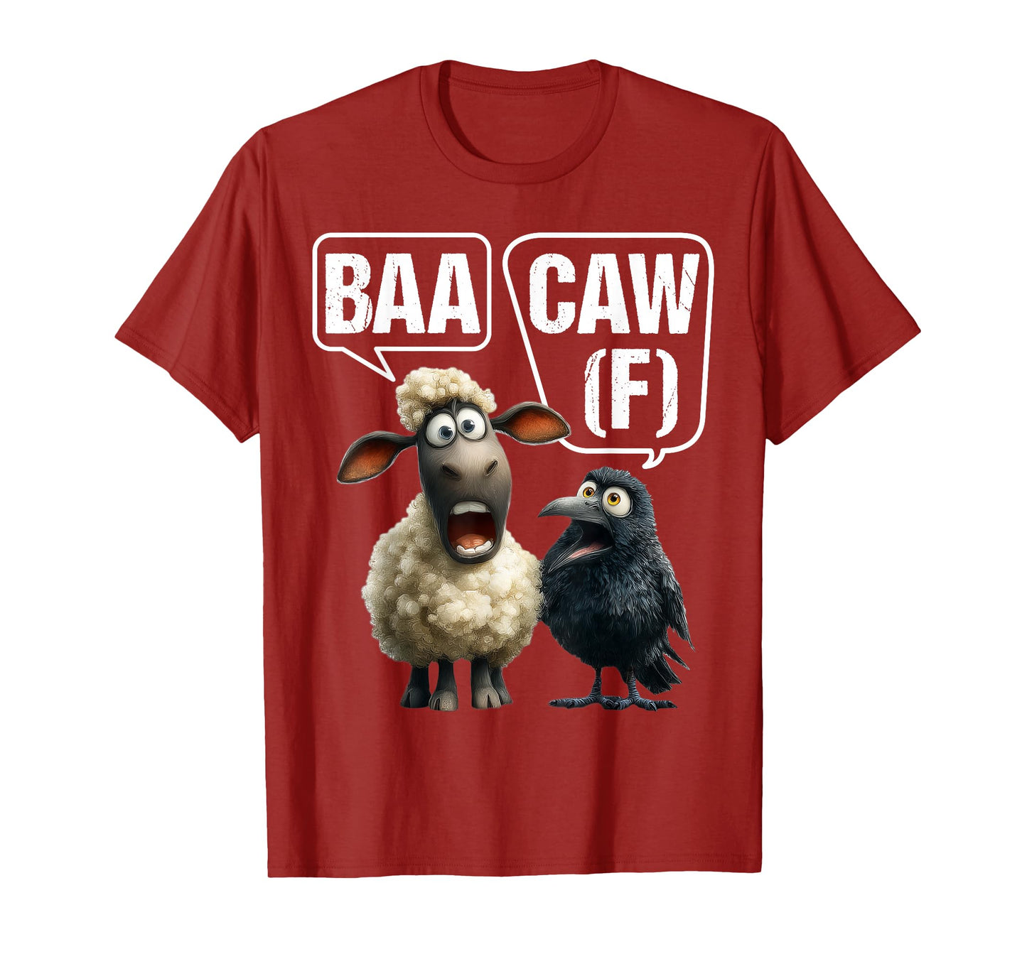 Funny Back Off Shirt – Sheep Baa + Crow Caw Pun Tee Gift T-Shirt