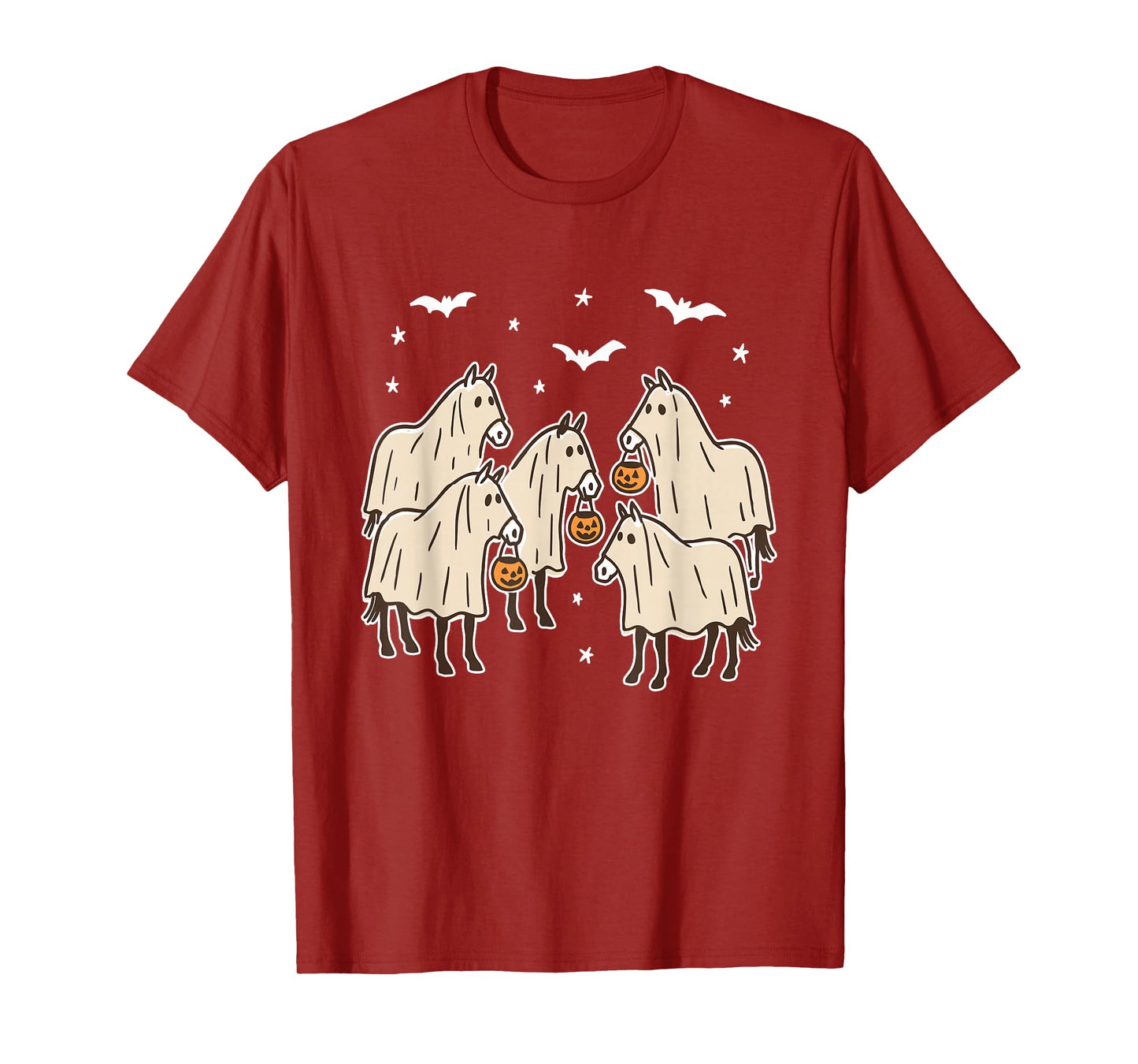 Funny Horse Ghost Halloween Horse Western Horse Lover Farm T-Shirt