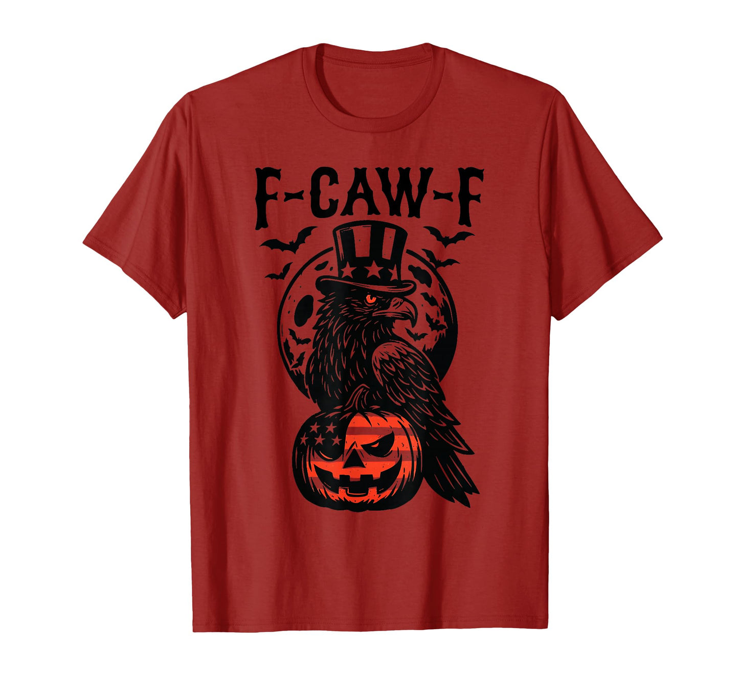 F-Caw-F Funny Black Crow Gothic Pumpkin Adult Humor T-Shirt