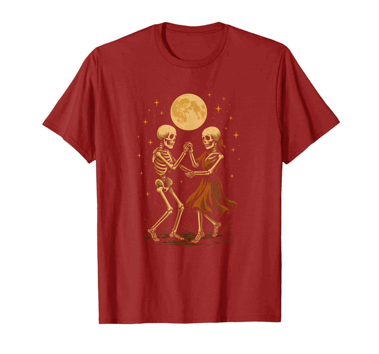 Dancing Skeletons Under Full Moon T-Shirt
