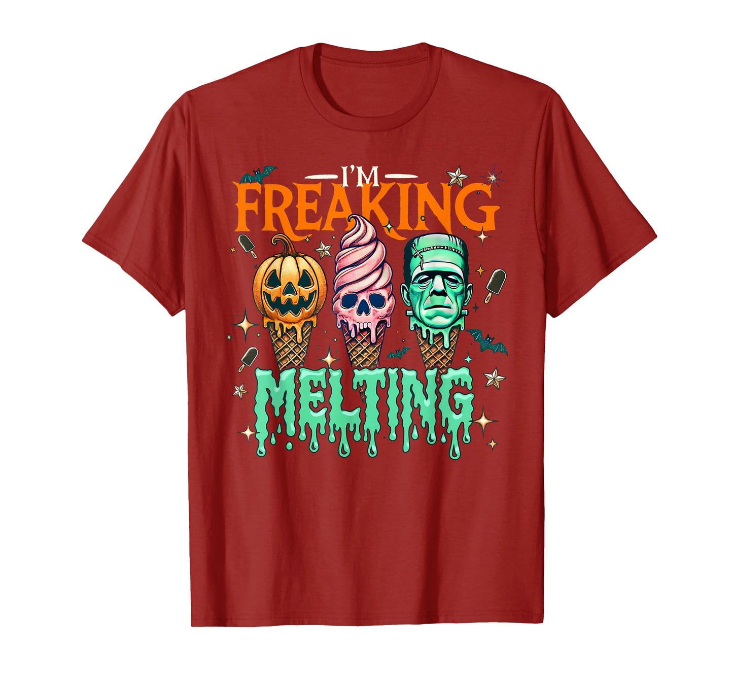 I'm Freaking Melting Ice Cream Halloween Spooky Season Funny T-Shirt